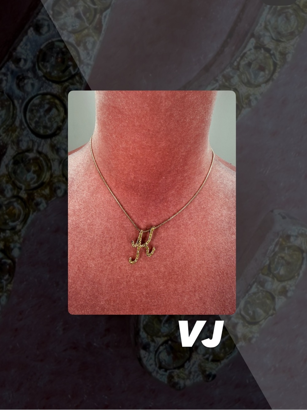 EUC VJ Cursive K Necklace